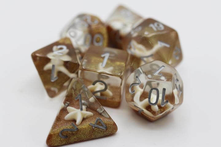 Foam Brain Games Starfish and Gold Sand RPG Dice Set